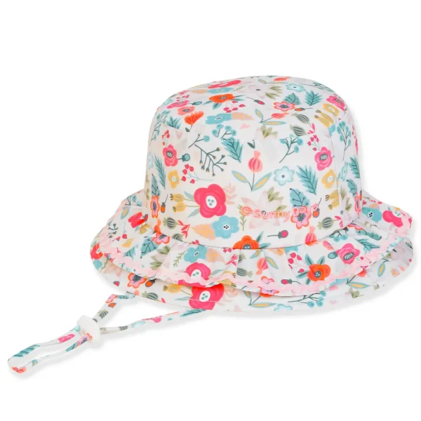 Kid's Hats | Infant Girl | Floral, Poly Cotton Bucket, Brim 2" | Sunny Dayz | HK529 L