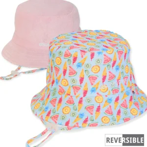 Kid's Hats | Infant Girl | Fruit & Ice Cream, Poly/Terry Bucket, Brim 1.75" | Sunny Dayz | HK543 S