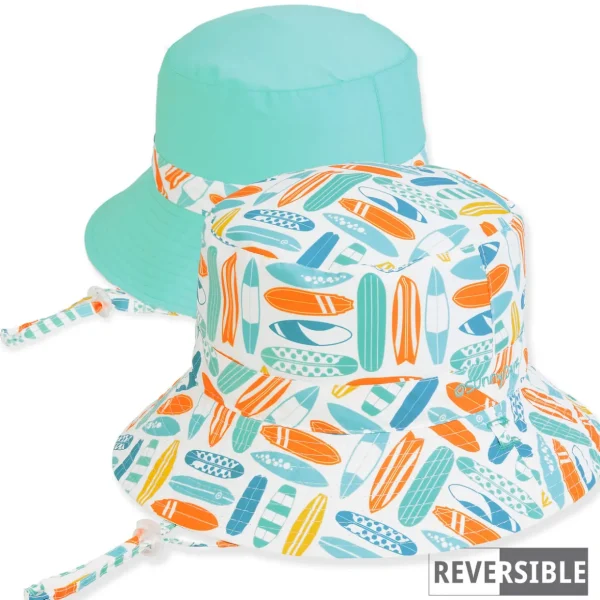 Kid's Hats | Young Boy | Surfboard, Poly Cotton Bucket, Brim 2" | Sunny Dayz | HK525 S