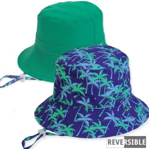 Kid's Hats | Young Girl | Palm Tree, Poly/Cotton Bucket, Brim 2.5" | Sunny Dayz | HK515 L
