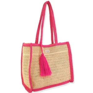 Kira | Natural Crochet Shoulder Tote | CE6536