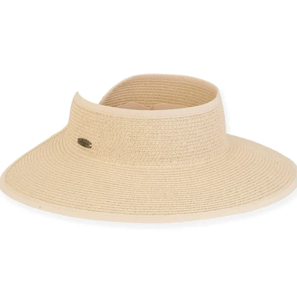 Kobuleti | Women's Paper Straw Roll-Up Sun Visor Hat | HCJ374