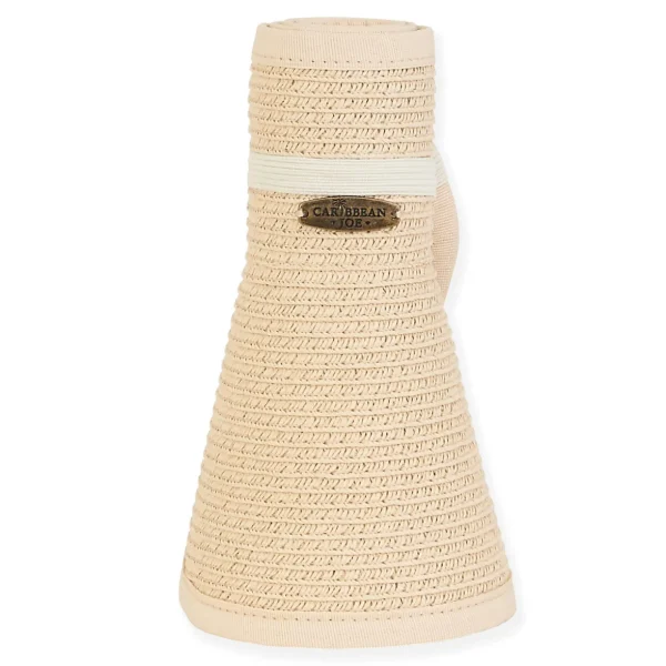 Kobuleti | Women's Paper Straw Roll-Up Sun Visor Hat | HCJ374