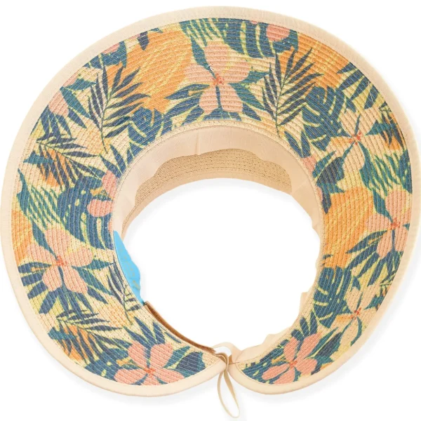 Kobuleti | Women's Paper Straw Roll-Up Sun Visor Hat | HCJ374