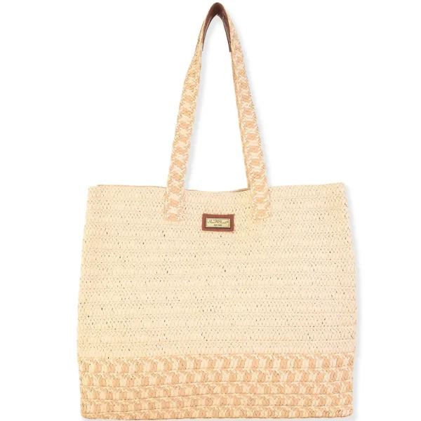 Laura | Natural Straw Shoulder Tote | CE6545