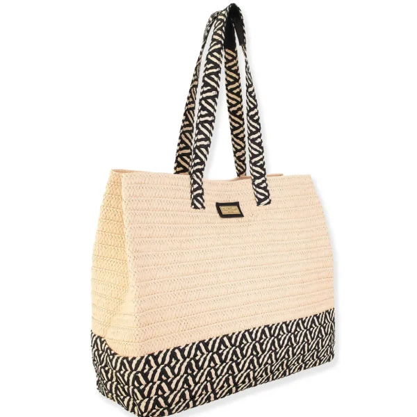 Laura | Natural Straw Shoulder Tote | CE6545
