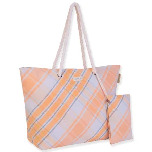 Light Orange, PP Straw Shoulder Tote | CE6660 B
