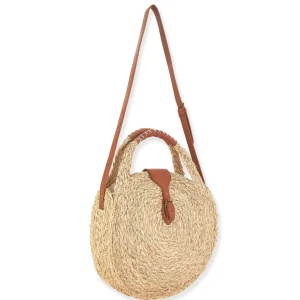 Lilliana | Natural Straw Round Tote | CE6549