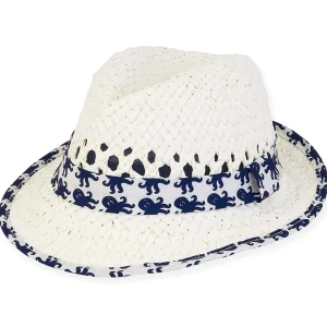 Lincoln | Infant Boy Paper Straw Fedora Hat | HK469