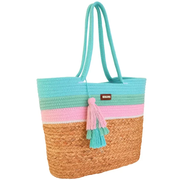 Logan | Natural Straw Shoulder Tote | CE6576