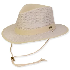 Men's Hats | Beige, 45% Cotton/55% Linen Safari, Brim 3" | Tidal Tom | HTT1252 A-ML