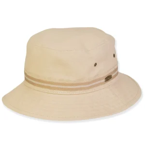Men's Hats | Beige, Cotton Bucket, Brim 2.5" | Tidal Tom | HTT1256 A-ML