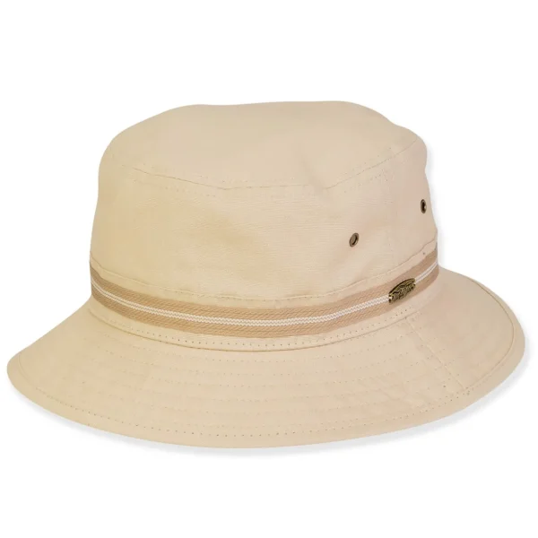 Men's Hats | Beige, Cotton Bucket, Brim 2.5" | Tidal Tom | HTT1256 A-XL