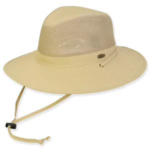 Men's Hats | Beige, Nylon Safari, Brim 3.25" | Tidal Tom | HTT1200 C-ML