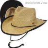 Men's Hats | Black, Rush Straw Western, Brim 3.75" | Tidal Tom | HTT1264 B
