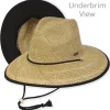 Men's Hats | Black, Rush Straw Lifeguard, Brim 4" | Tidal Tom | HTT1266 B