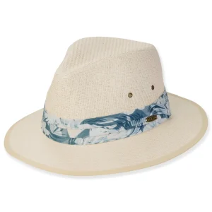 Men's Hats | Ivory, Paper Straw Safari, Brim 2.5" | Tidal Tom | HTT1271 XL