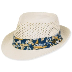 Men's Hats | Ivory, Paper Straw Fedora, Brim 2" | Tidal Tom | HTT1214 XL