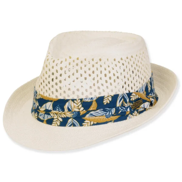 Men's Hats | Ivory, Paper Straw Fedora, Brim 2" | Tidal Tom | HTT1214 XL