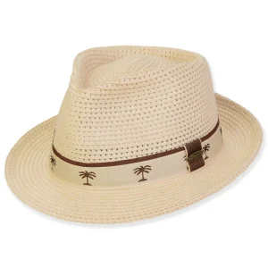 Men's Hats | Ivory, Polyester Fedora, Brim 2" | Tidal Tom | HTT1216 ML