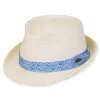 Men's Hats | Ivory, PP Straw/Paper Straw Fedora, Brim 2" | Caribbean Joe | HCJ451 XL