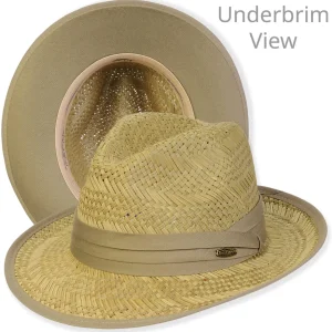 Men's Hats | Light Green, Rush Straw Fedora, Brim 2.5" | Tidal Tom | HTT1267 A