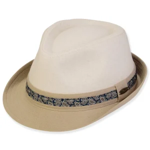 Men's Hats | Men's TT Cotton/Linen Fedora & Safari | Tidal Tom | HTT1206 XL