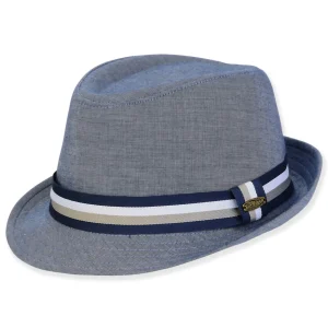 Men's Hats | Men's TT Cotton/Linen Fedora & Safari | Tidal Tom | HTT1176 B-ML