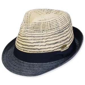 Men's Hats | Navy, Toyo Fedora, Brim 2" | Tidal Tom | HTT1213 ML