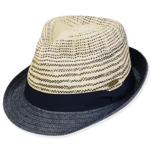 Men's Hats | Navy, Toyo Fedora, Brim 2" | Tidal Tom | HTT1213 ML