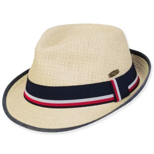 Men's Hats | Neutral, Paper Straw Fedora, Brim 1.75" | Tidal Tom | HTT1277 XL