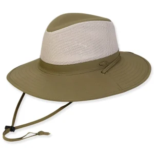Men's Hats | Olive, Nylon Safari, Brim 3.25" | Tidal Tom | HTT1200 D-XL