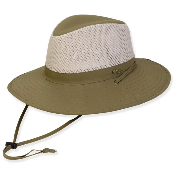 Men's Hats | Olive, Nylon Safari, Brim 3.25" | Tidal Tom | HTT1200 D-ML