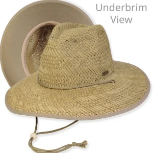 Men's Hats | Olive, Rush Straw Lifeguard, Brim 4" | Tidal Tom | HTT1266 A