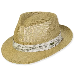 Men's Hats | Seagrass, Paper Straw Fedora, Brim 2" | Caribbean Joe | HCJ447