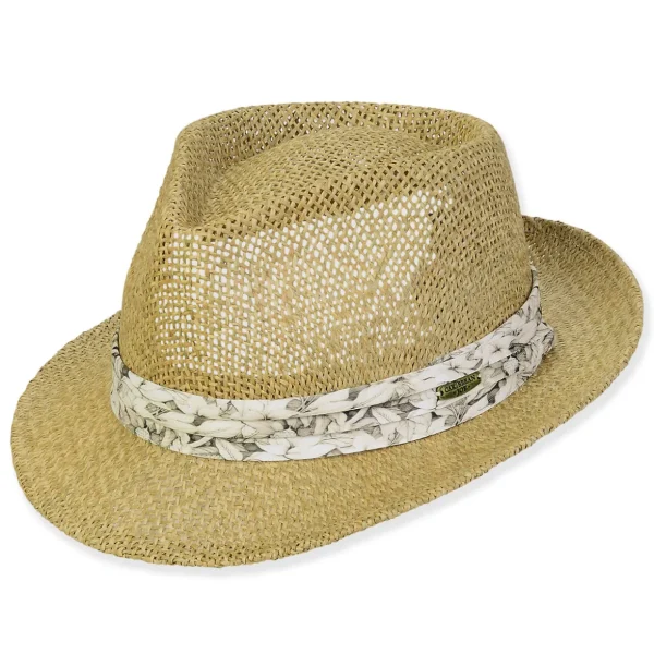 Men's Hats | Seagrass, Paper Straw Fedora, Brim 2" | Caribbean Joe | HCJ447