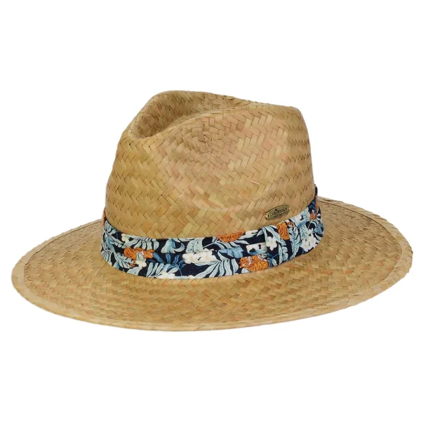 Men's Hats | Tan, Palm Straw Safari, Brim 3" | Caribbean Joe | HCJ448