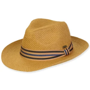 Men's Hats | Tan, Paper Straw Safari, Brim 2.75" | Tidal Tom | HTT1218 ML