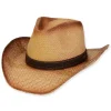 Men's Hats | Tan, Paper Straw Western, Brim 3.5" | Tidal Tom | HTT1261