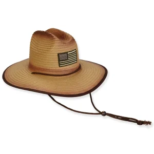 Men's Hats | Tan, Paper Straw Lifeguard, Brim 4" | Tidal Tom | HTT1278