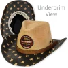 Men's Hats | Tan, Paper Straw Western, Brim 3.5" | Guy Harvey | HG943