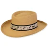 Men's Hats | Tan, Toyo Gambler, Brim 2.25"+1" Up Turn | Tidal Tom | HTT1273