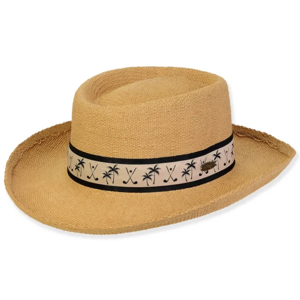 Men's Hats | Tan, Toyo Gambler, Brim 2.25"+1" Up Turn | Tidal Tom | HTT1273