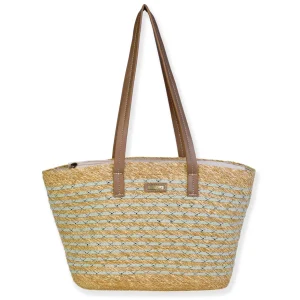 Mint, Paper Straw/Poly Rope Shoulder Tote | CE6672 A
