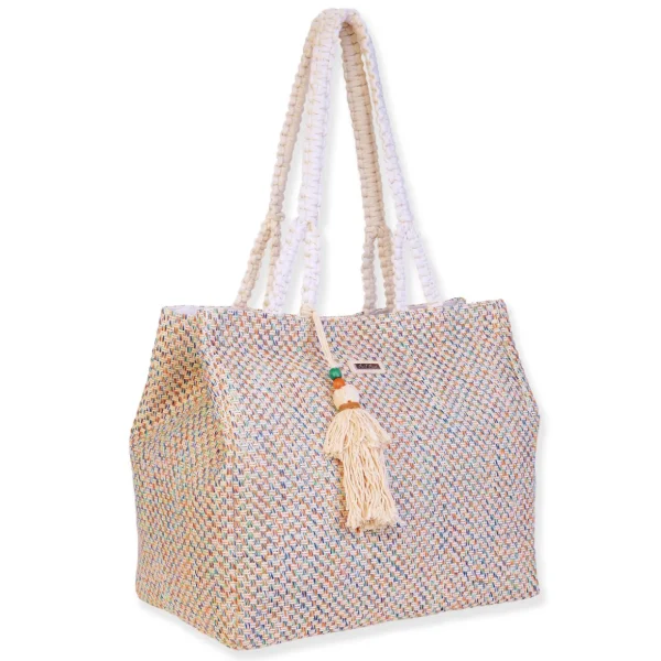 Multi, 70% Cotton/30% Poly Shoulder Tote | CE6729 B