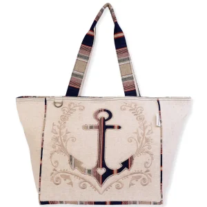 Multi, Oversized Tote Striped Anchor | SNS6670 A