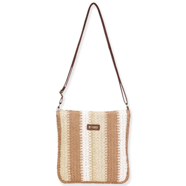 Natural, Paper Crochet Crossbody | CE6711 A