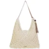 Natural, Paper Crochet Shoulder Tote | CE6707 A