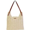 Natural, Paper Crochet Shoulder Tote | CE6708 A