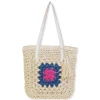 Natural, Paper Crochet Shoulder Tote | CE6706 A